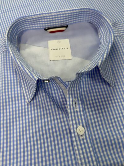 Chemise ABEL à motif à carreaux ciel et écru