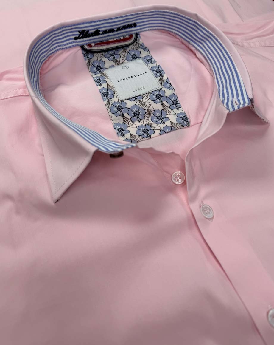 Chemise APOLLON rose unie 1 Chemise APOLLON rose unie