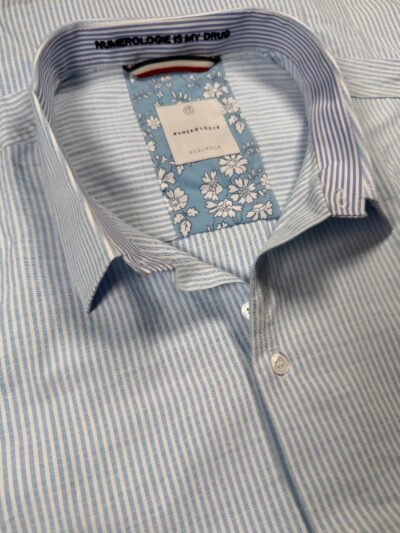 Chemise BENNY à rayures bleu ciel