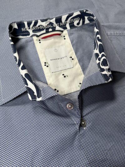 Chemise COLAS à motif graphique marine et blanc