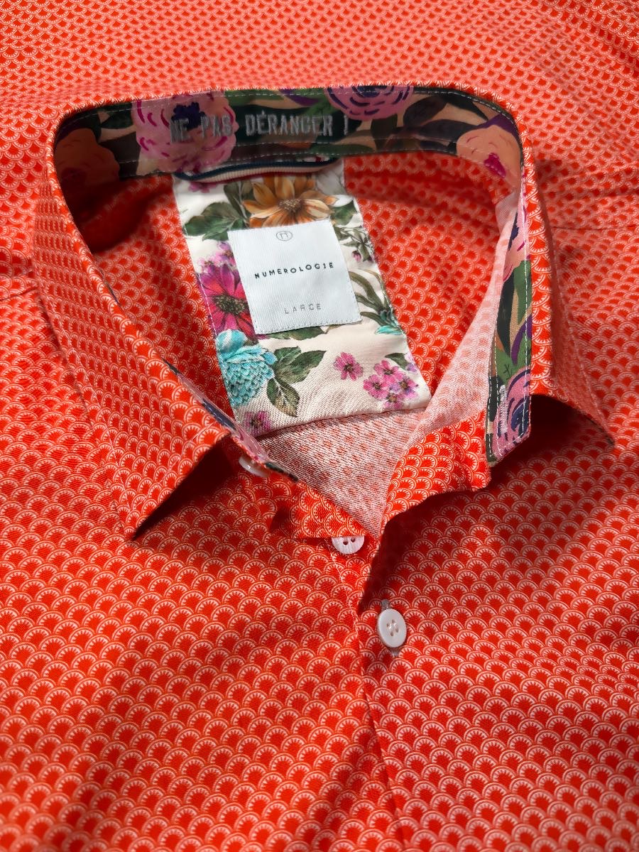 Chemise DARIO orange graphique 1 Chemise DARIO orange graphique