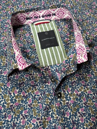 Chemise DOUGLAS à motif floral multicolore sur fond écru