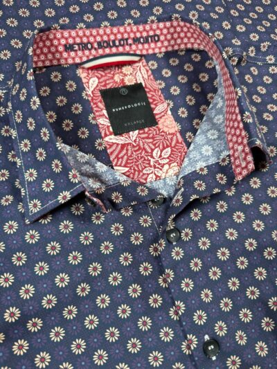 Chemise JEREMY à motif géométrique multicolore sur fond violet