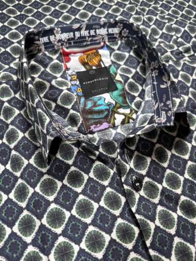 Chemise LORIK à motif graphique marine et vert