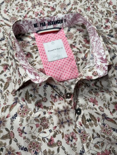 Chemise LYAM à motif floral sur fond écru