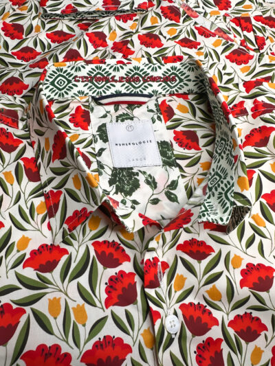 Chemise MAXIME à motif floral sur fond écru