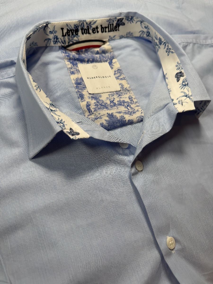 Chemise MICK rayée bleu clair 1 Chemise MICK rayée bleu clair