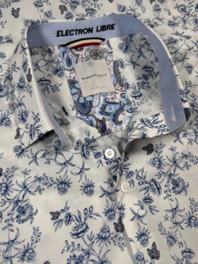 Chemise OWEN à motif floral bleu foncé