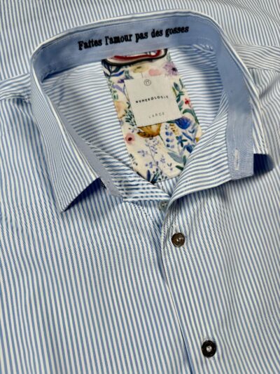 Chemise PACO à rayures bleu ciel