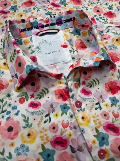 Chemise PRESNEL à motif floral multicolor sur fond écru