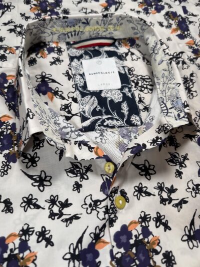 Chemise VALENTINO à motif floral multicolor sur fond écru