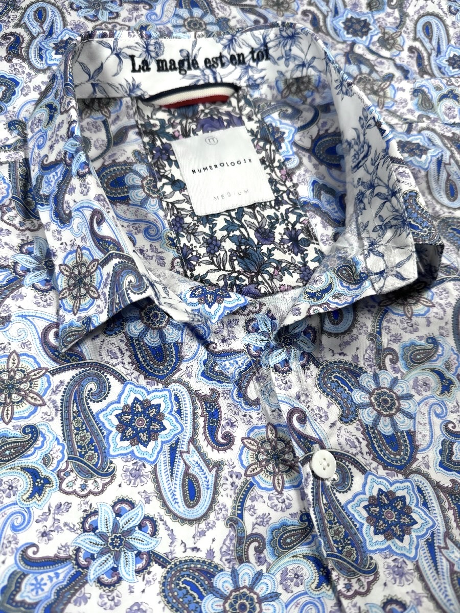 Chemise ITACHI à motif cachemire bleu 3 Chemise ITACHI à motif cachemire bleu – Image 2