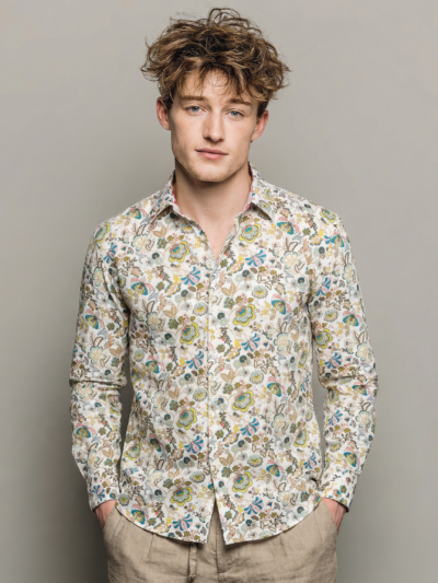 Chemise LYLE à motif floral multicolor sur fond écru