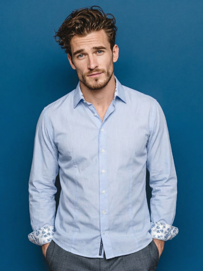 Chemise MICK rayée bleu clair
