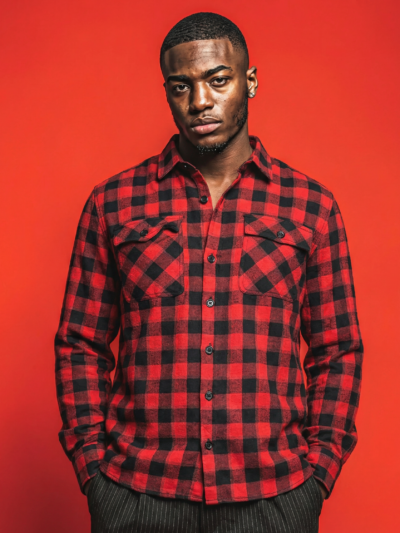 Chemise MILO à motif à gros carreaux rouge et noir