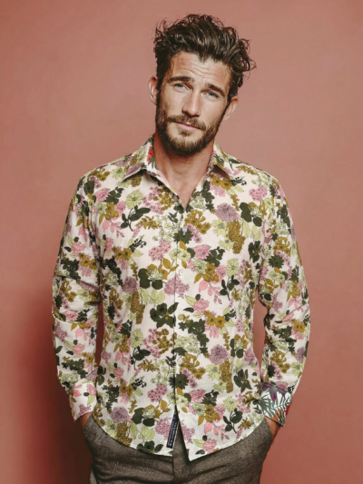 Chemise RAMI à motif floral multicolor sur fond écru