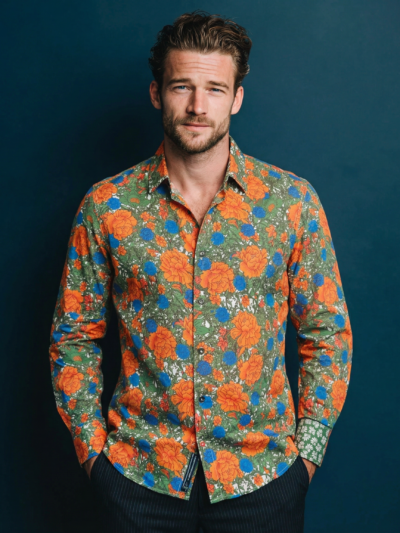 Chemise ROLAND à motif floral multicolore