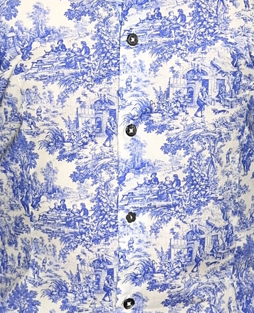 Chemise TIAGO, imprimé toile bleu 4 Chemise TIAGO, imprimé toile bleu – Image 3