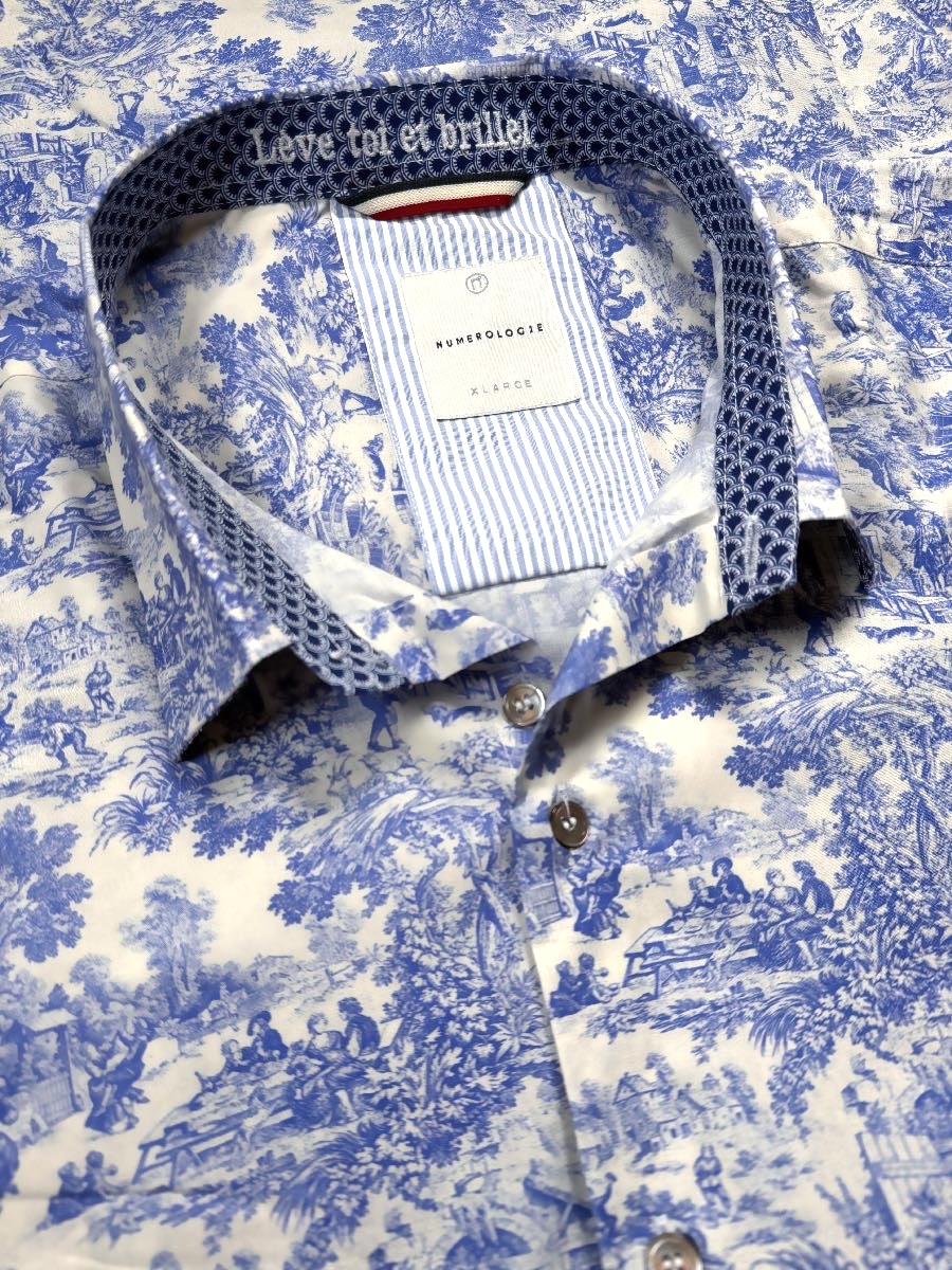 Chemise TIAGO, imprimé toile bleu 3 Chemise TIAGO, imprimé toile bleu – Image 2
