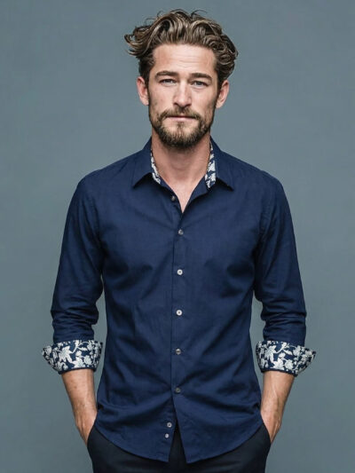 Chemise GEORGES marine unie