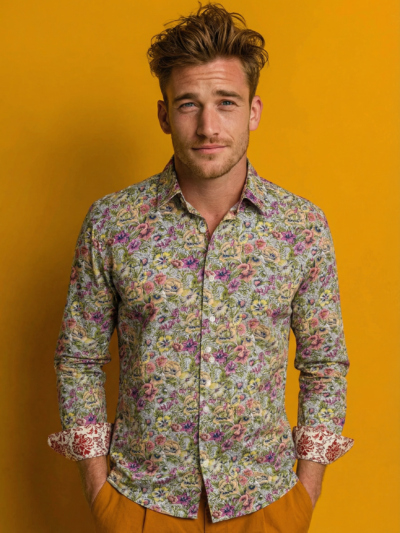 Chemise TORN à motif floral multicolore
